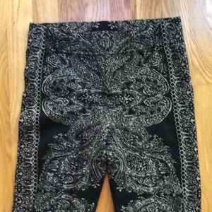 Free People Printed Black Leggings